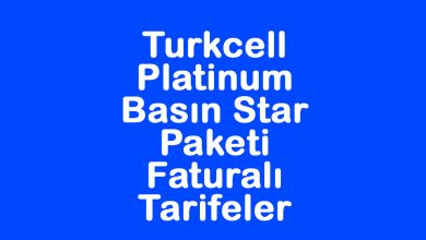 Turkcell Platinum Basın Star Paketi Faturalı Tarifeler